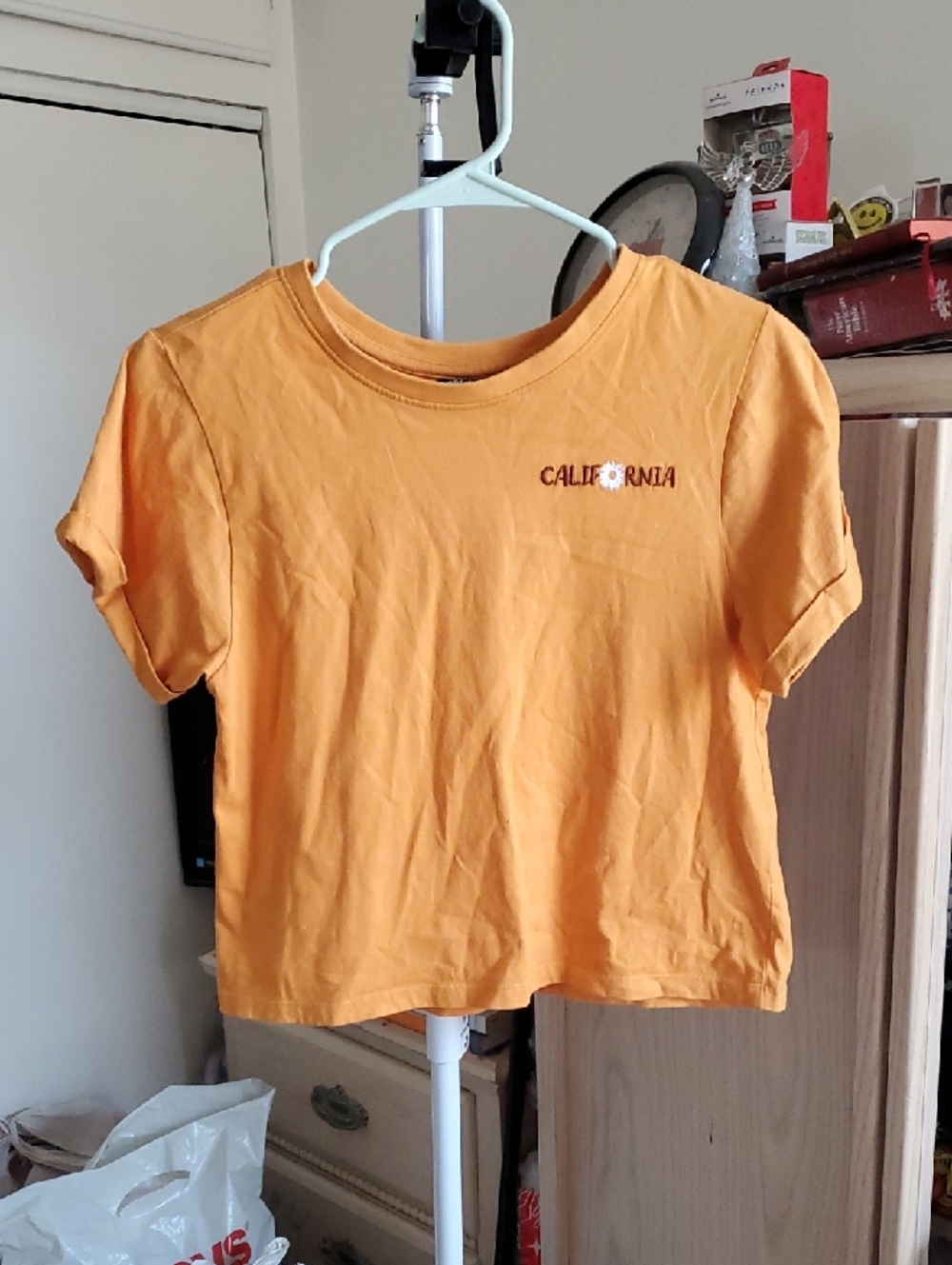 Attitude Not Included Orange California Cropped Top Size S
